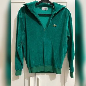 Vintage Lacoste/Izod velour Zip up sweater
